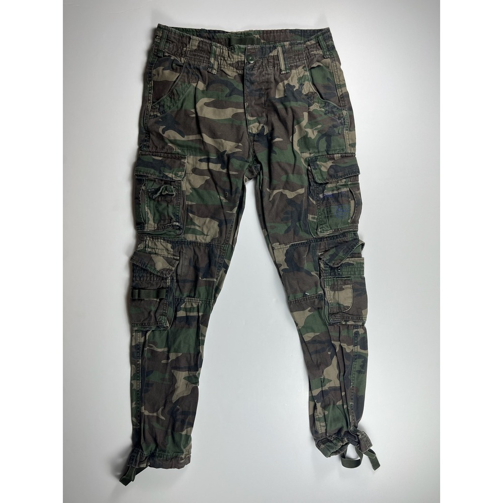 Brandit Individual Wear Camo Cargo Pants Mens Size M Woodland Camouflage Utility